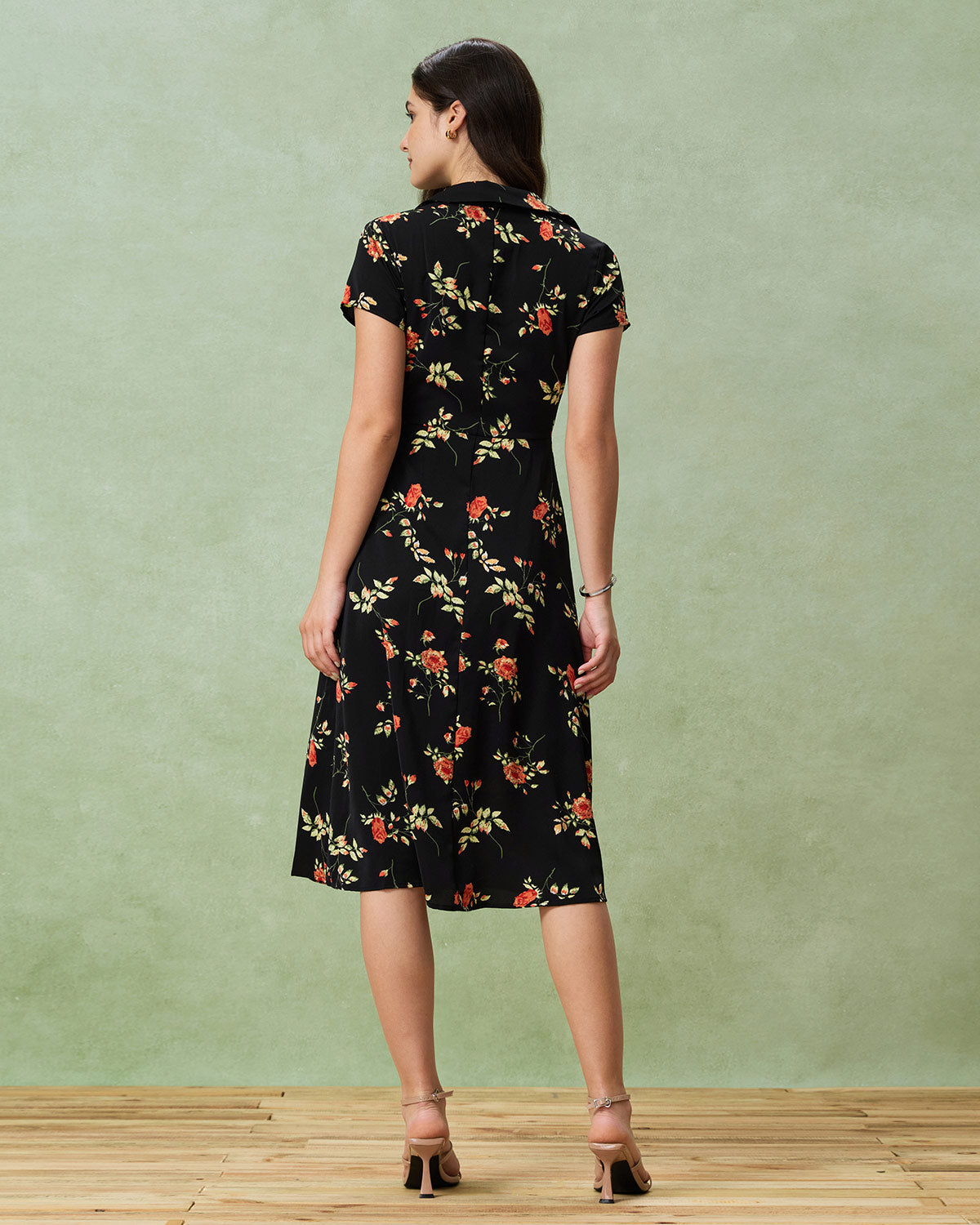 Kriemhild | Abito midi floreale nero — 6