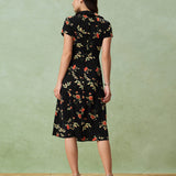 Kriemhild | Abito midi floreale nero — 6