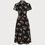 Kriemhild | Abito midi floreale nero — 7