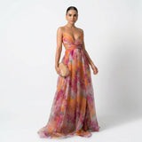 Silke | Abito lungo con stampa floreale — 1