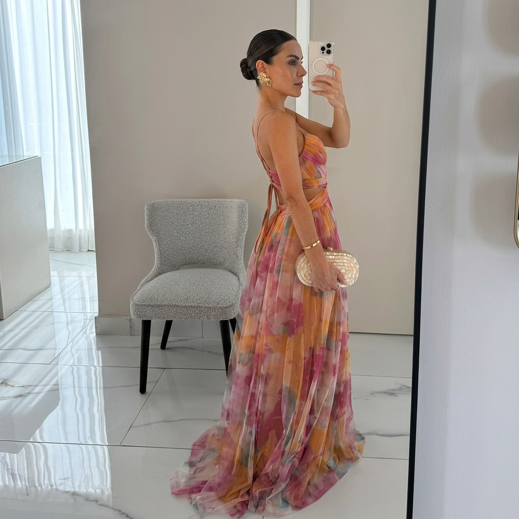 Silke | Abito lungo con stampa floreale — 8