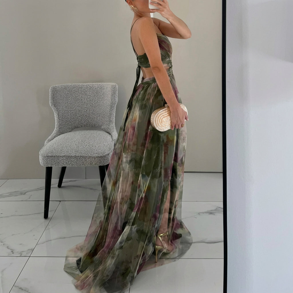 Silke | Abito lungo con stampa floreale — 11