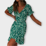 Lucia | Abito boho corto in verde — 1
