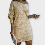 Lotte | Abito da festa con paillettes e contrasto — 1