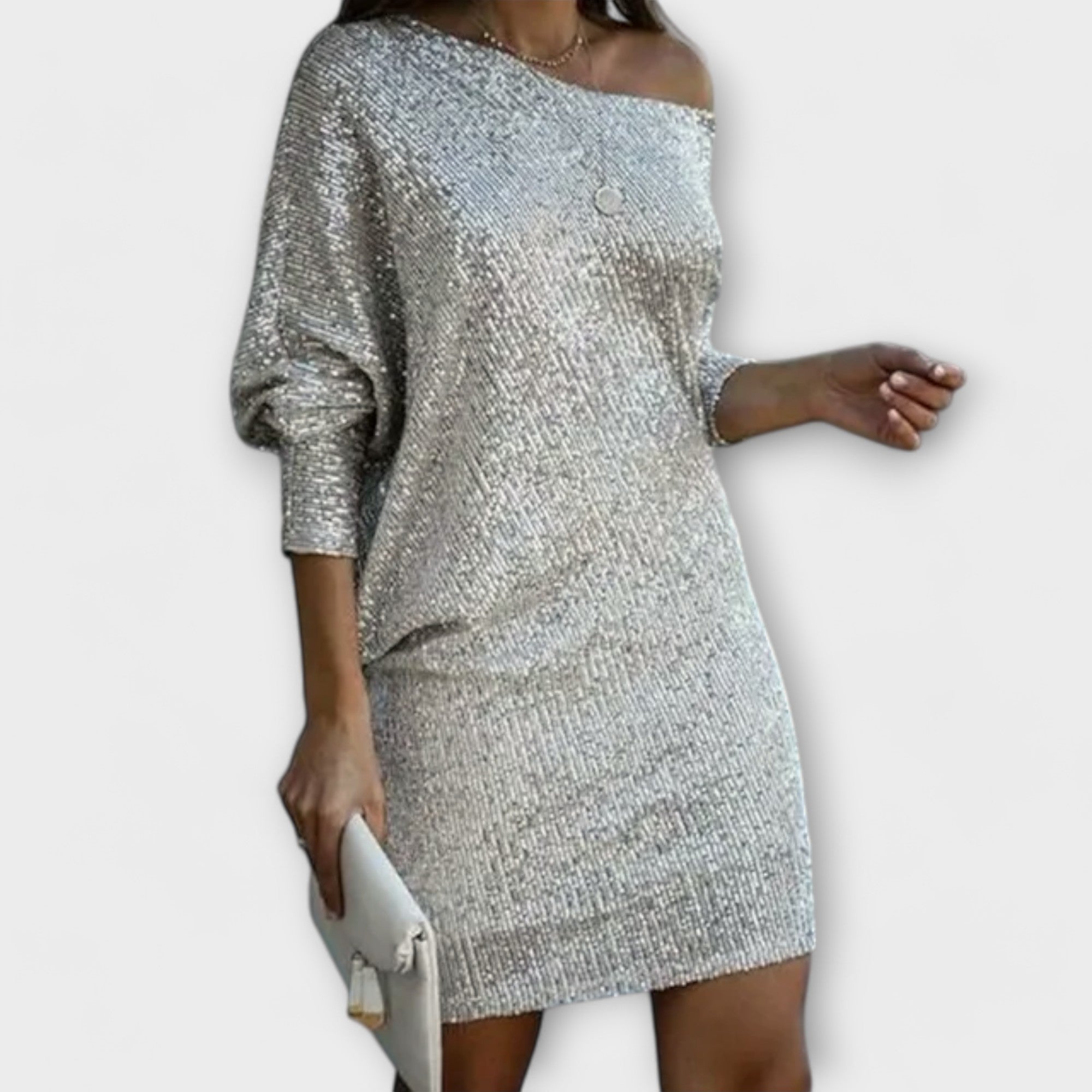 Lotte | Abito da festa con paillettes e contrasto — 4