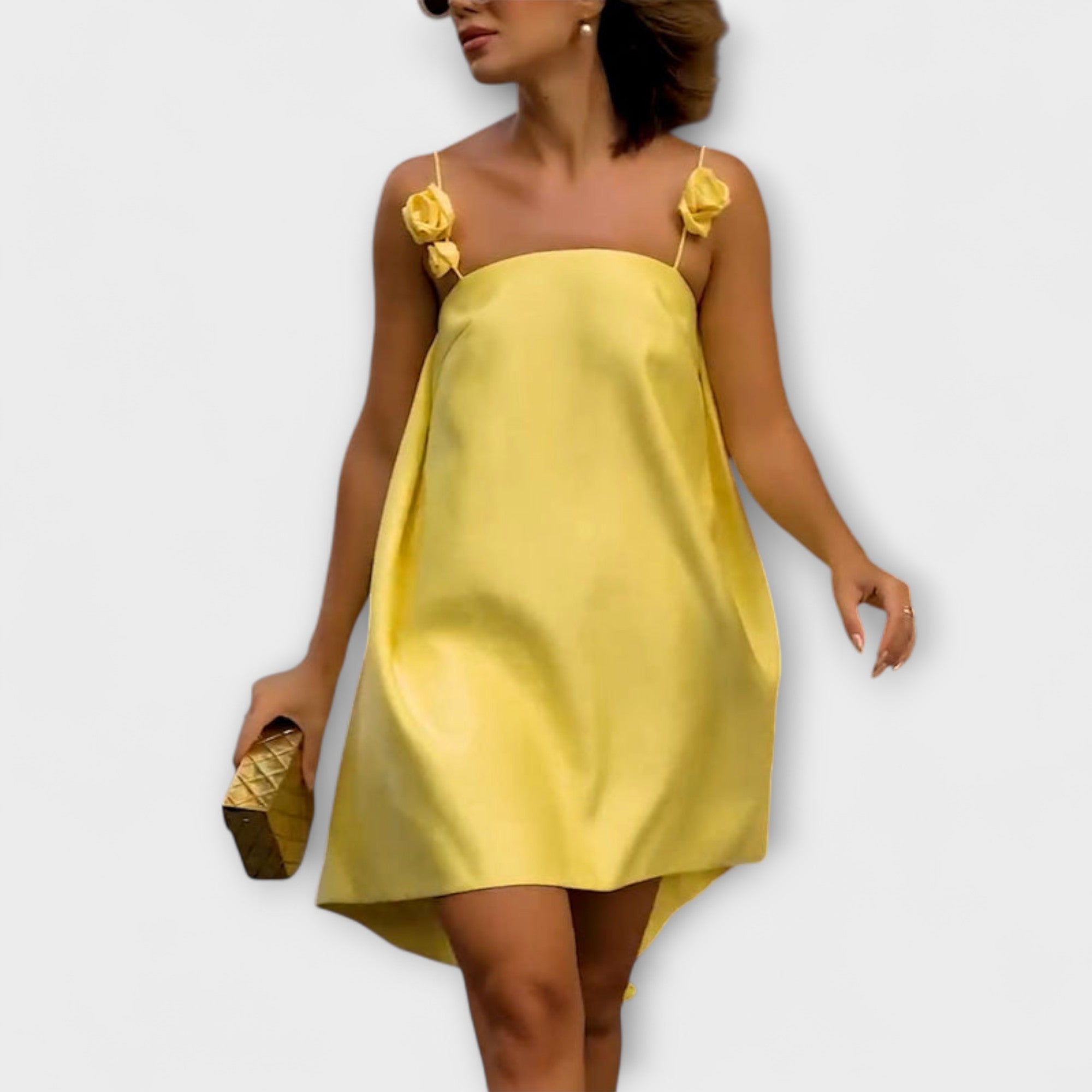 Charlotte | Mini abito ampio con stampa floreale elegante e spalline — 1