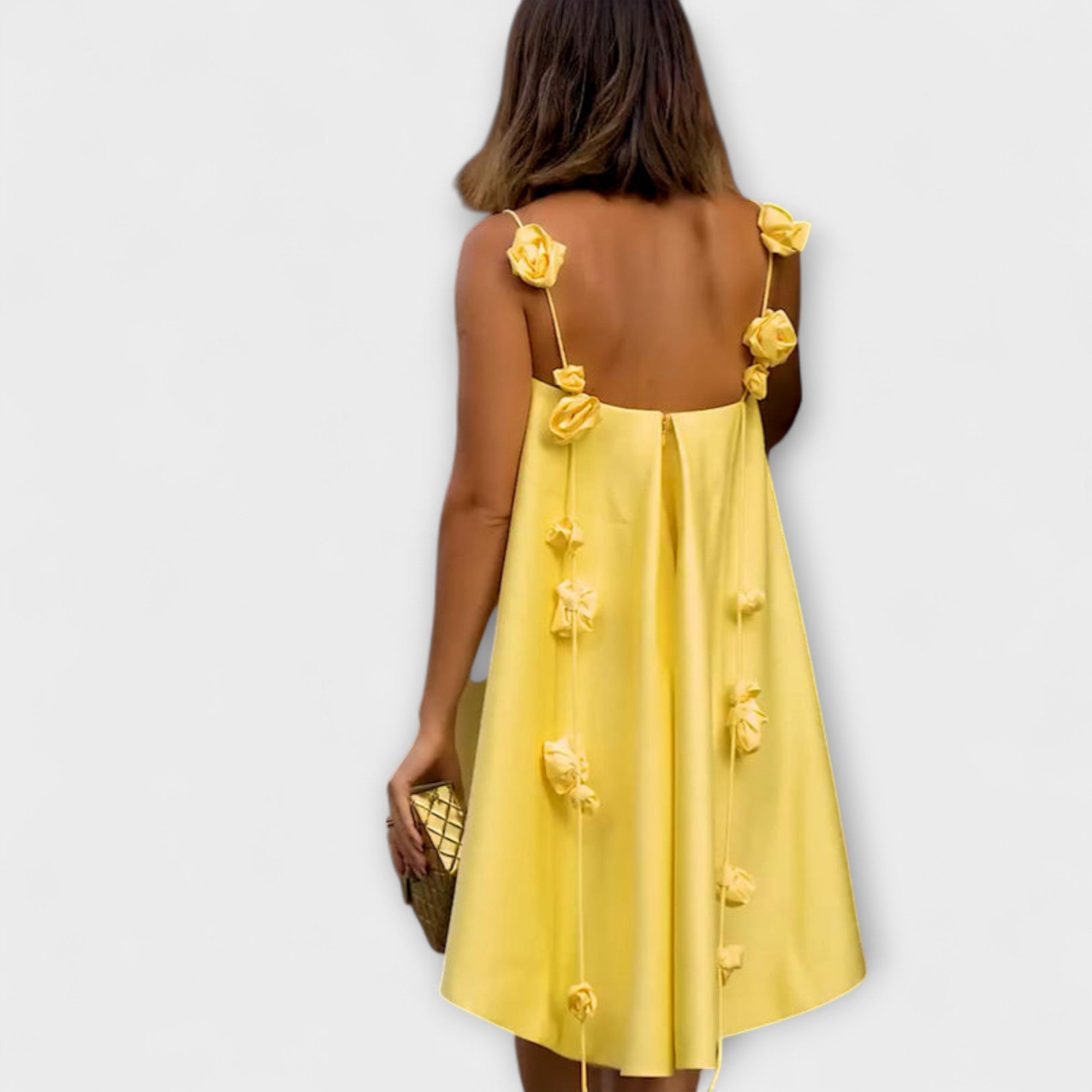 Charlotte | Mini abito ampio con stampa floreale elegante e spalline — 3