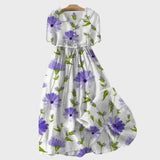 Marianne | Maxi abito floreale color lavanda — 1