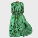 Waltraud | Abito verde con fiori sfumati — 1