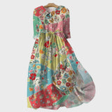 Josephine | Abito patchwork floreale colorato — 1