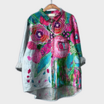 Sabrina | Blusa da donna realizzata a mano con disegno floreale — 4