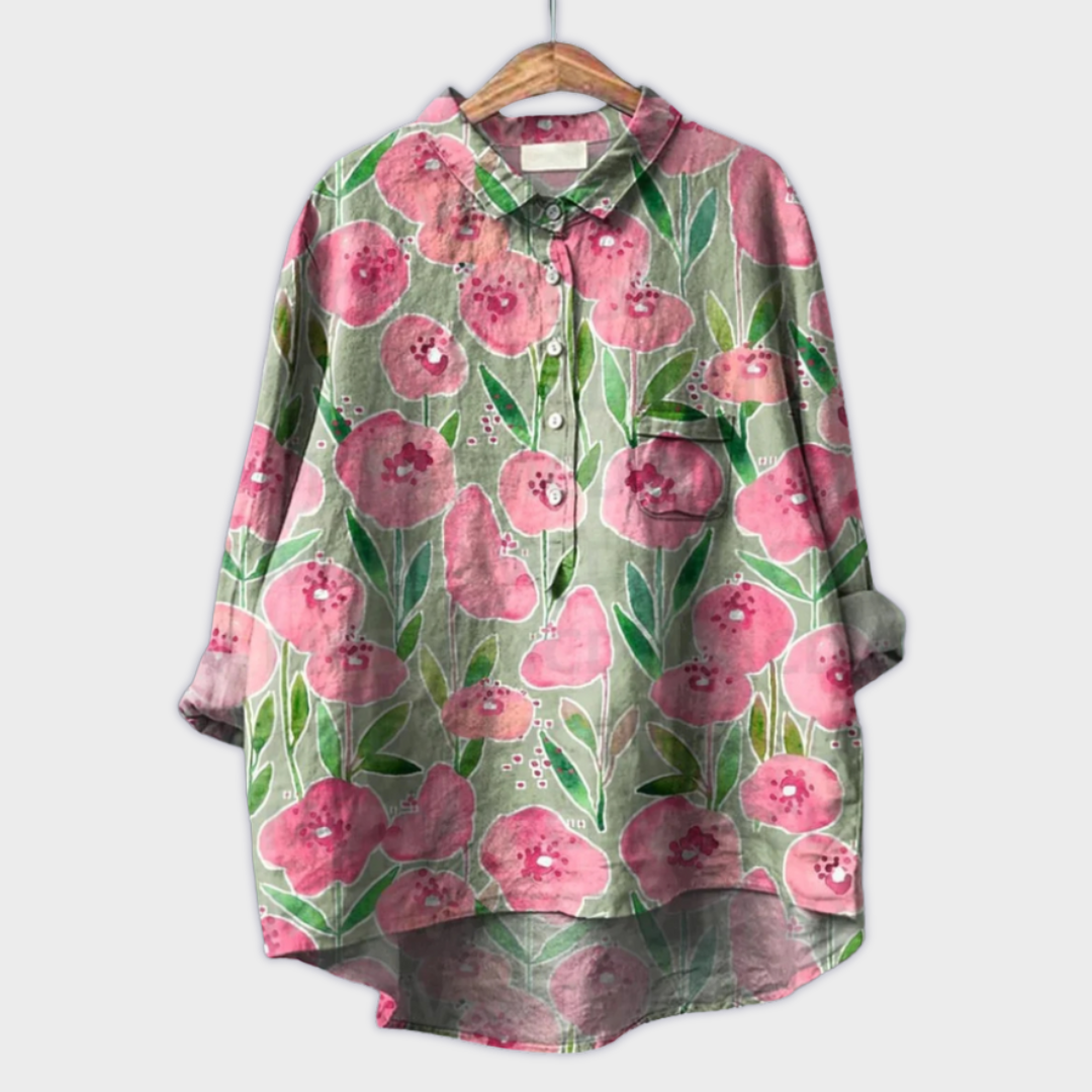 Sabrina | Blusa da donna realizzata a mano con disegno floreale — 9