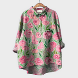 Sabrina | Blusa da donna realizzata a mano con disegno floreale — 9