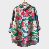 Sabrina | Blusa da donna realizzata a mano con disegno floreale — 10