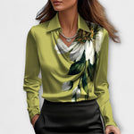 Bianca | Blusa lucida con colletto arricciato — 7