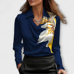 Bianca | Blusa lucida con colletto arricciato — 8