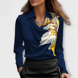 Bianca | Blusa lucida con colletto arricciato — 8
