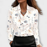 Bianca | Blusa lucida con colletto arricciato — 9