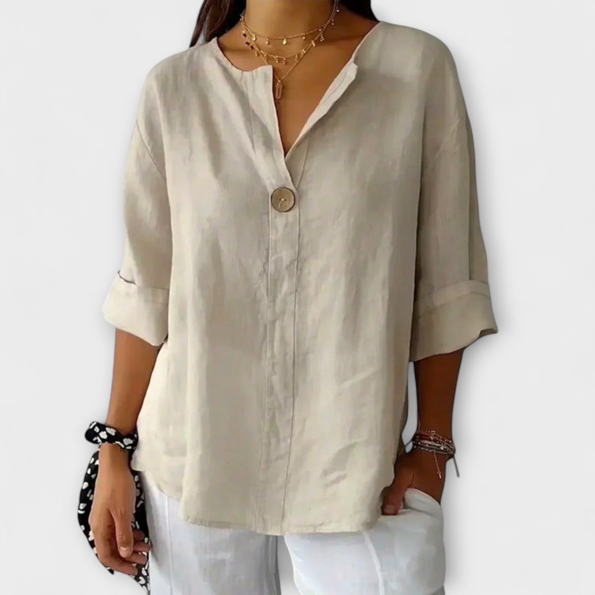Maya | Blusa elegante con scollo a V — 1