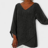Hedwig | Top drappeggiato a righe — 1