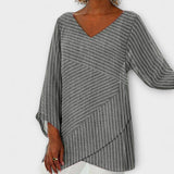 Hedwig | Top drappeggiato a righe — 2