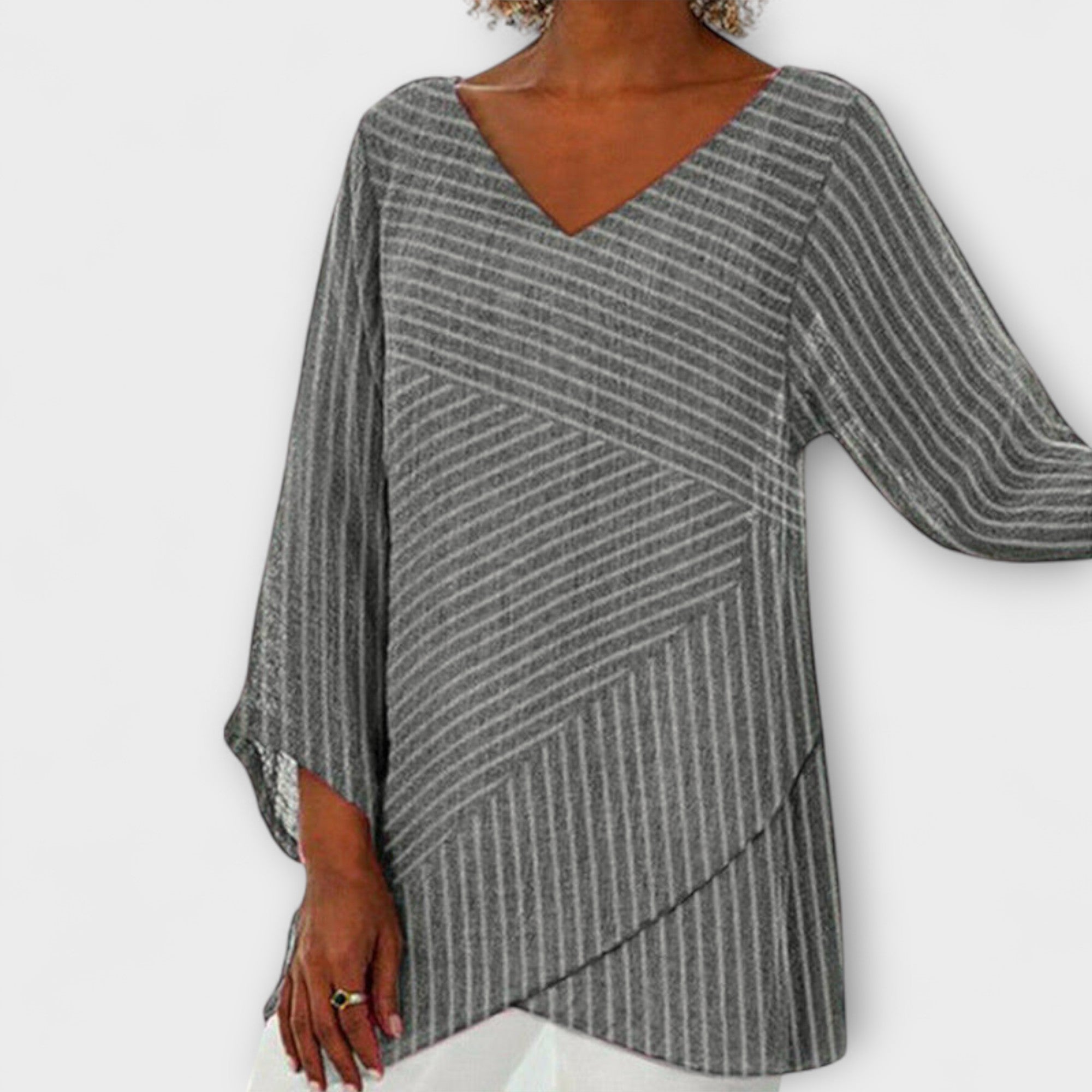 Hedwig | Top drappeggiato a righe — 2