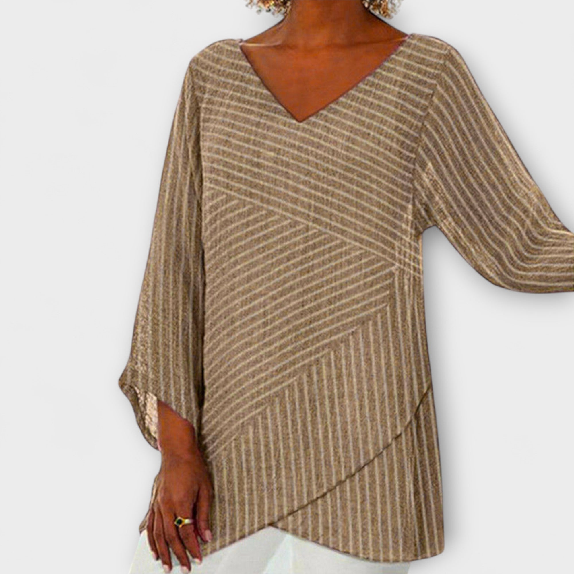 Hedwig | Top drappeggiato a righe — 4