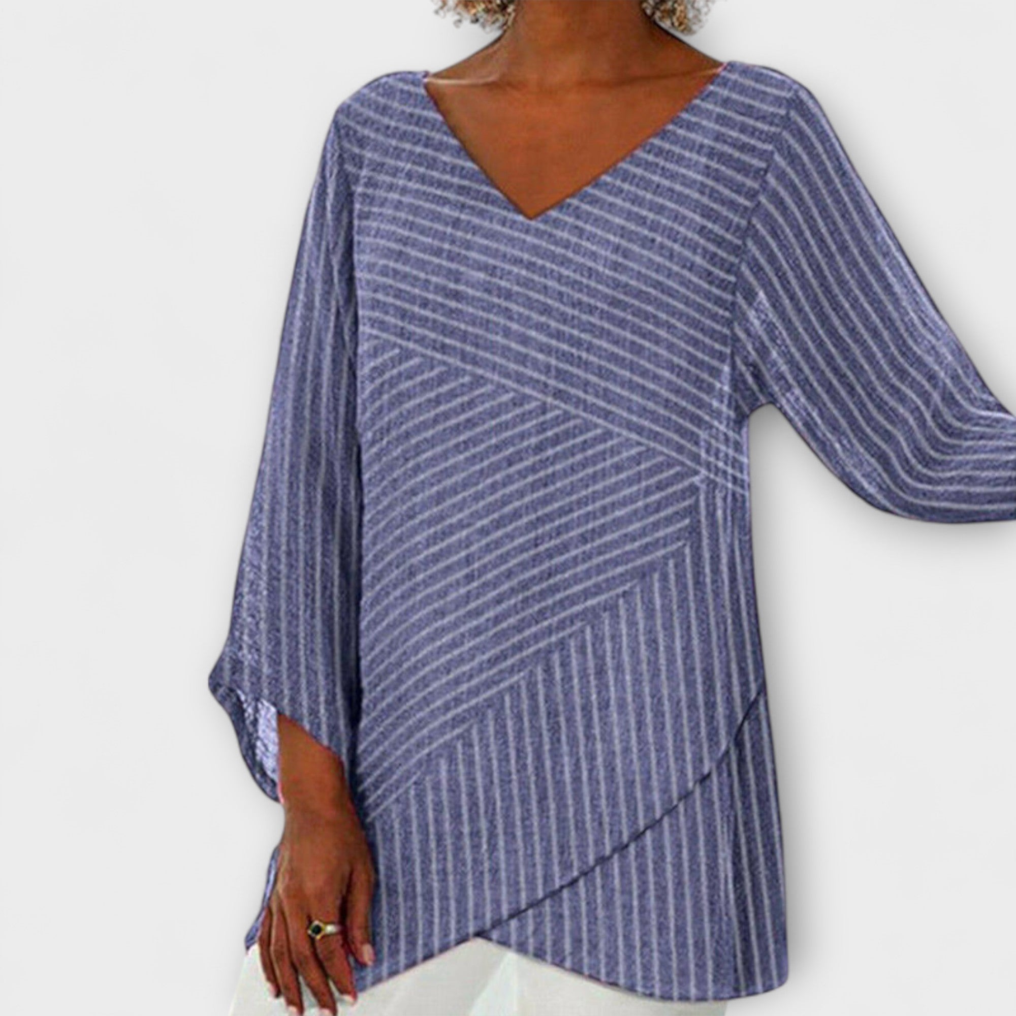 Hedwig | Top drappeggiato a righe — 6