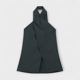 Hanna | Top blu con scollo all'americana e apertura sulla schiena — 6