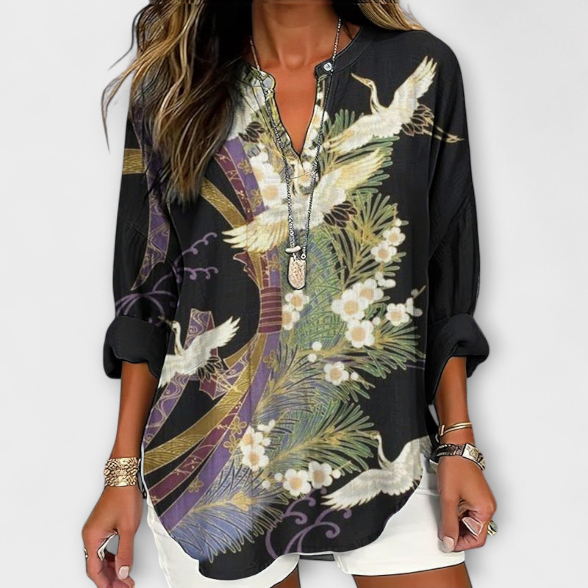 Ines | Blusa dall'eleganza botanica — 1