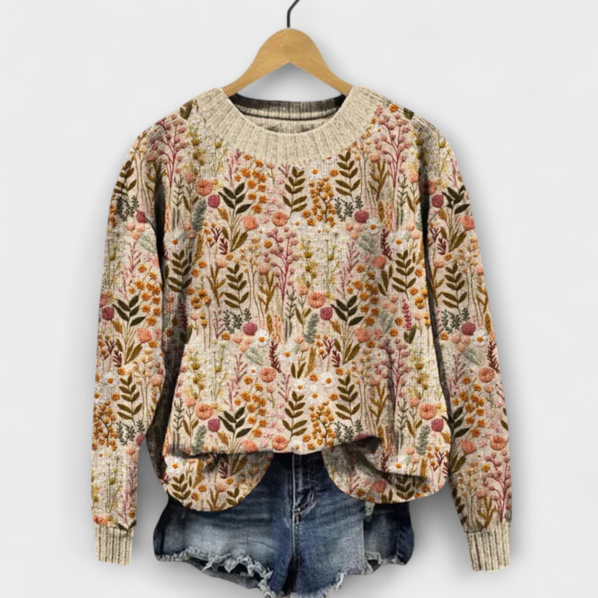 Susanne | Maglione con fantasia floreale — 1