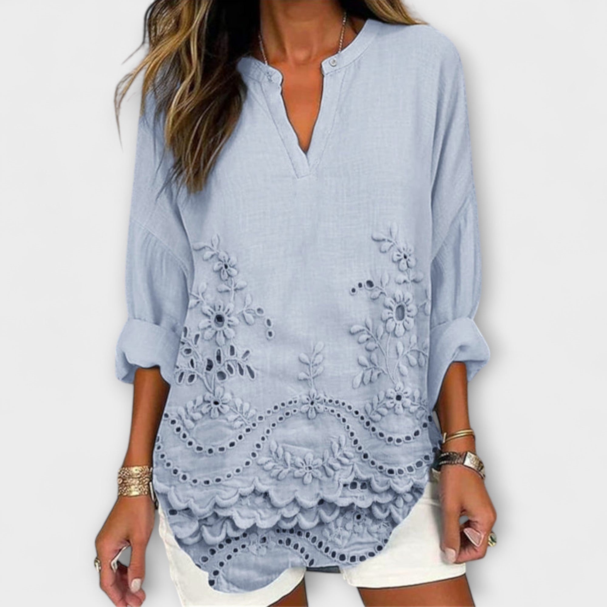 Merve | Top leggero con stampa — 1