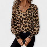 Tina | Elegante camicetta con stampa leopardata — 1