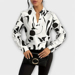 Lieselotte | Elegante camicetta a maniche lunghe con scollo a punta — 2