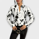 Lieselotte | Elegante camicetta a maniche lunghe con scollo a punta — 2