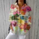Jutta | Elegante camicetta acquarello con motivo floreale — 1