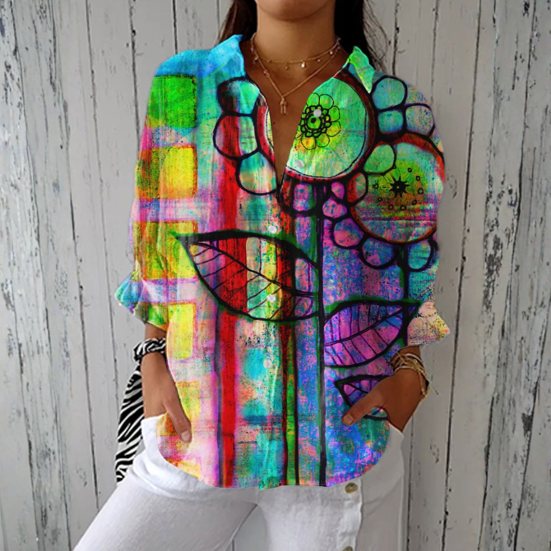 Michaela | Blusa floreale artistica — 1