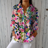 Hildegard | Blusa floreale dipinta a mano — 1