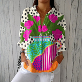 Isabell | Blusa con fantasia a vasi di fiori — 1