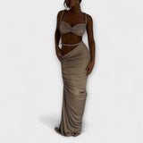 Irene | Elegante abito a due pezzi composto da top corto sfumato e sopragonna — 4