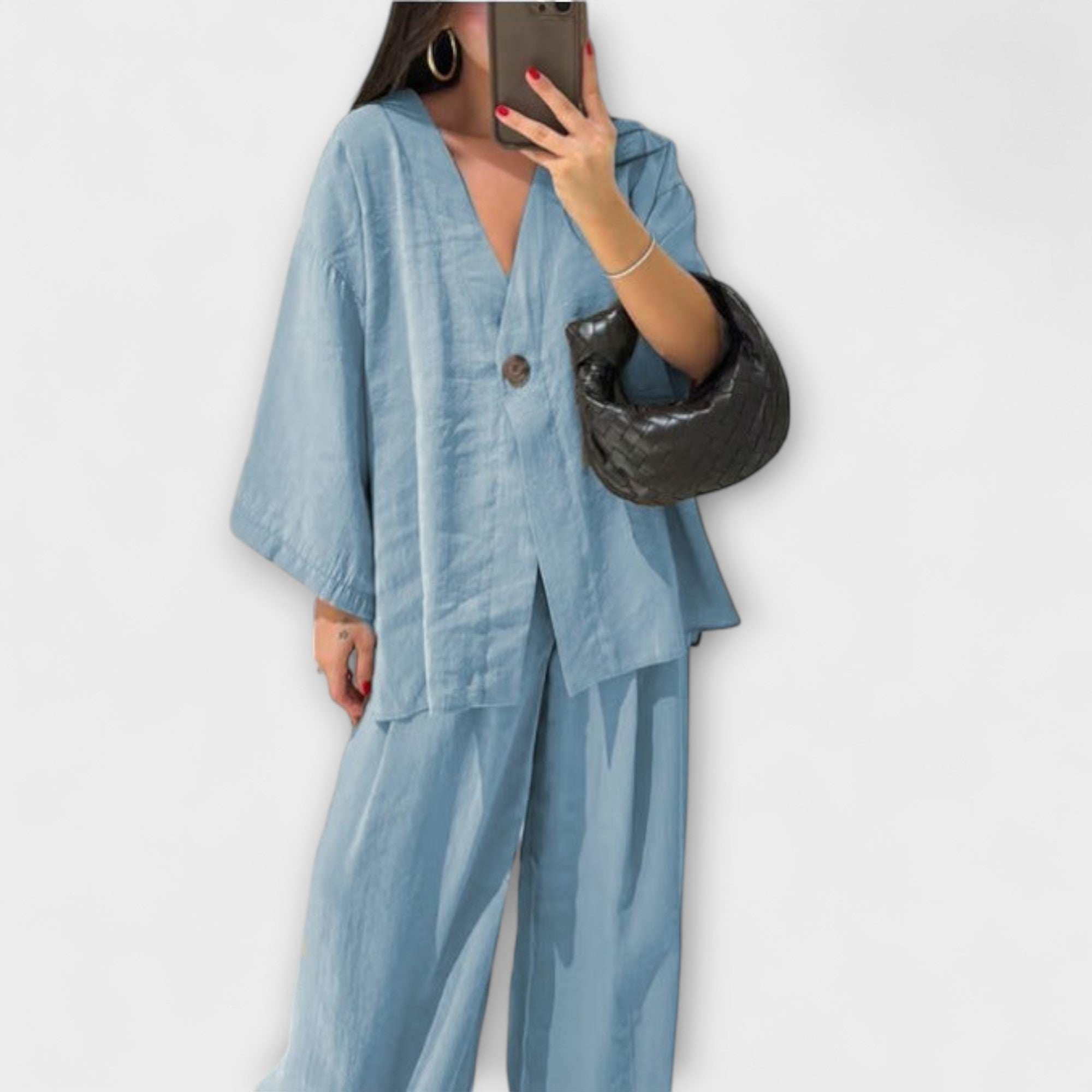 Greta | Duo top e pantaloni casual con scollo a V — 7