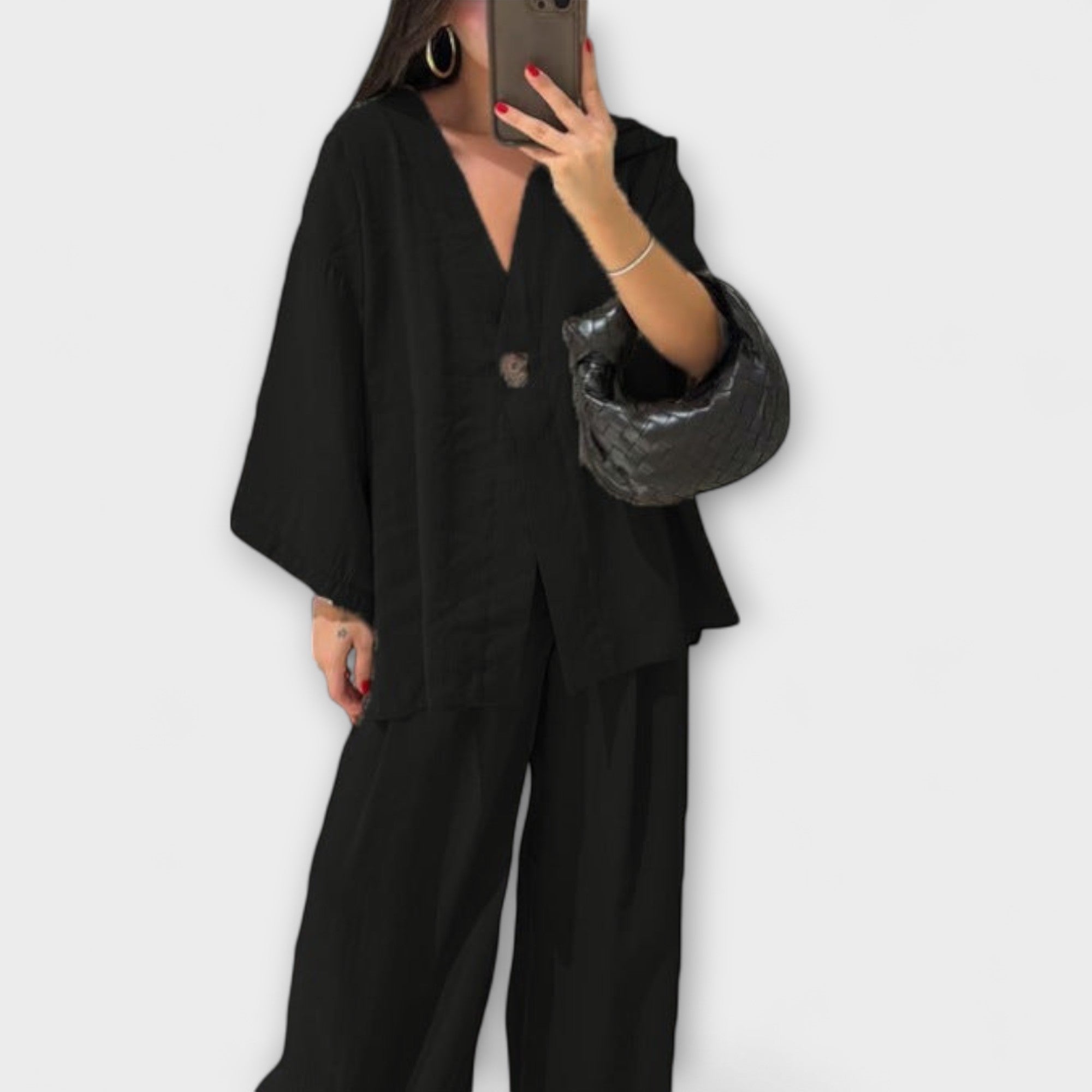Greta | Duo top e pantaloni casual con scollo a V — 8