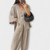 Greta | Duo top e pantaloni casual con scollo a V — 9