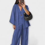 Greta | Duo top e pantaloni casual con scollo a V — 11