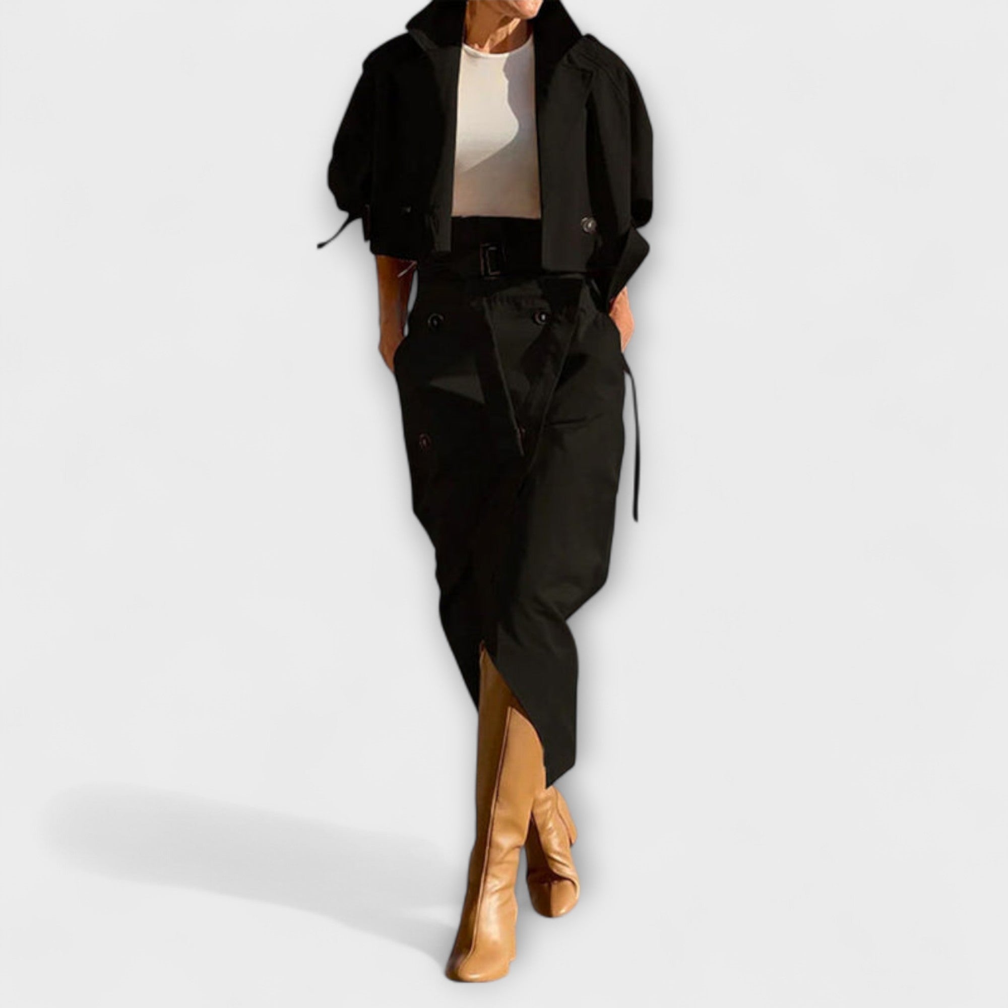 Philippa | Giacca elegante gonna midi con tasche — 4