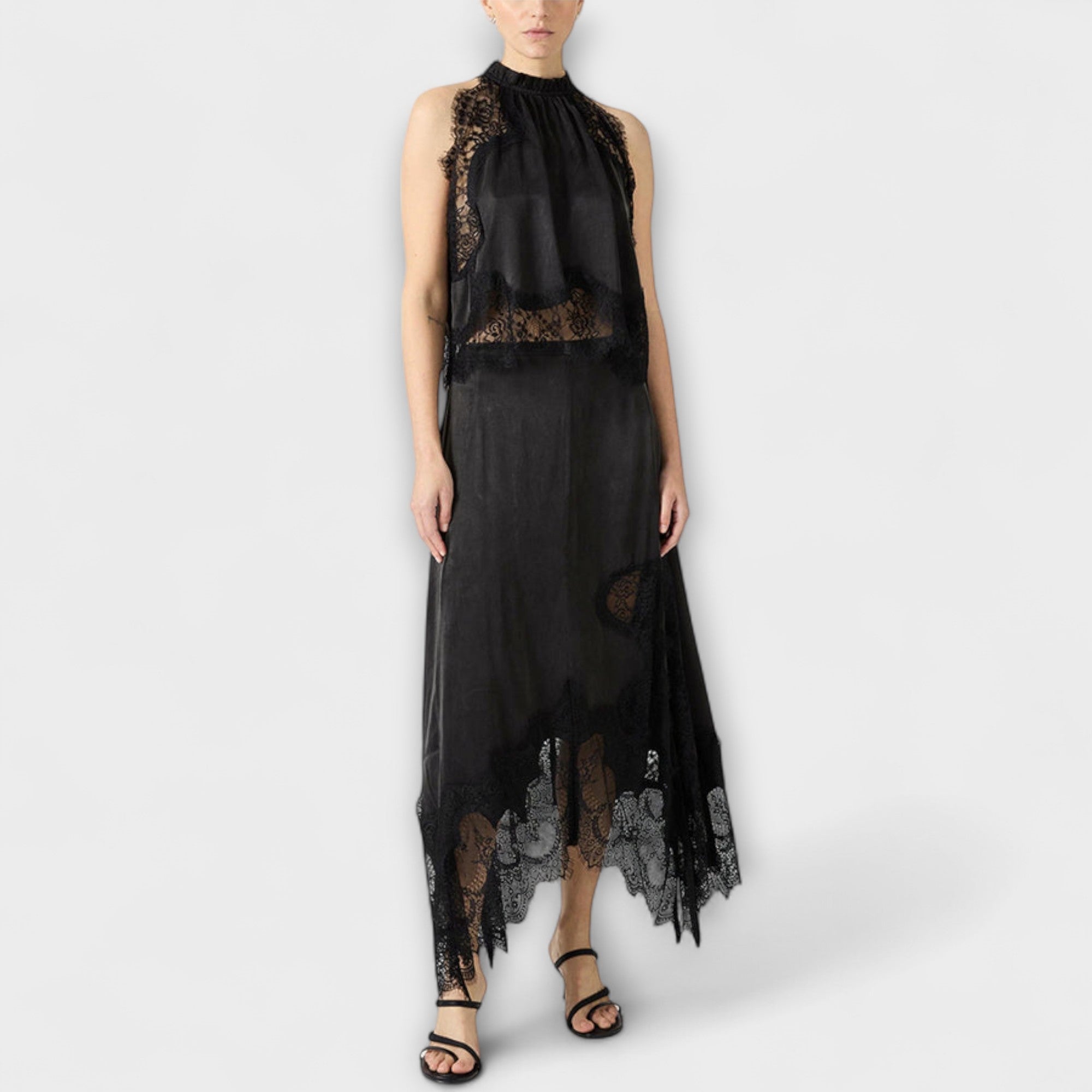 Natalie | Camicetta con bordi in pizzo e scollo plissettato — 5
