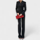 Eva-Maria | Set blazer corto senza schienale con perline nere — 2