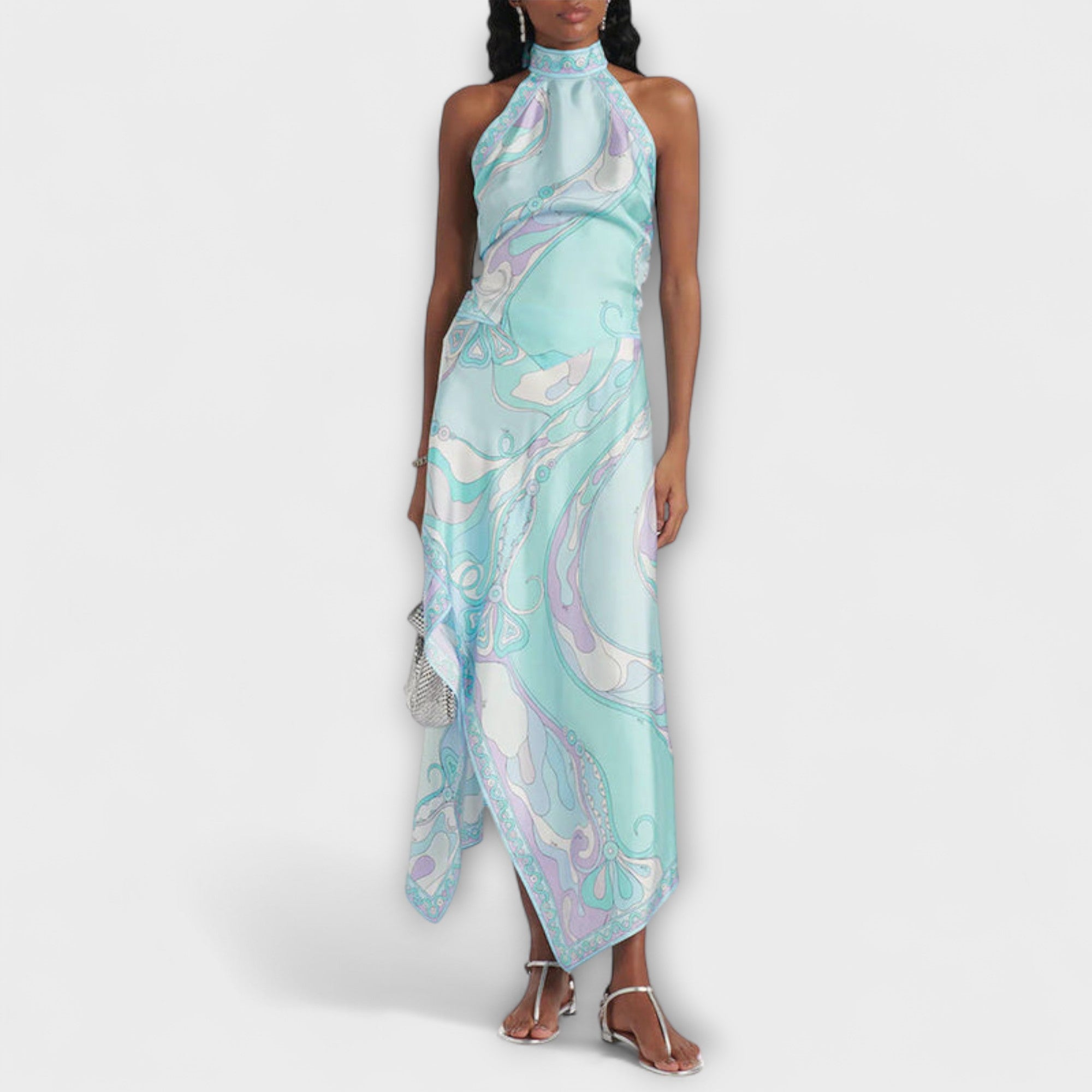 Margarete | Set top con scollo all'americana e gonna midi asimmetrica — 4