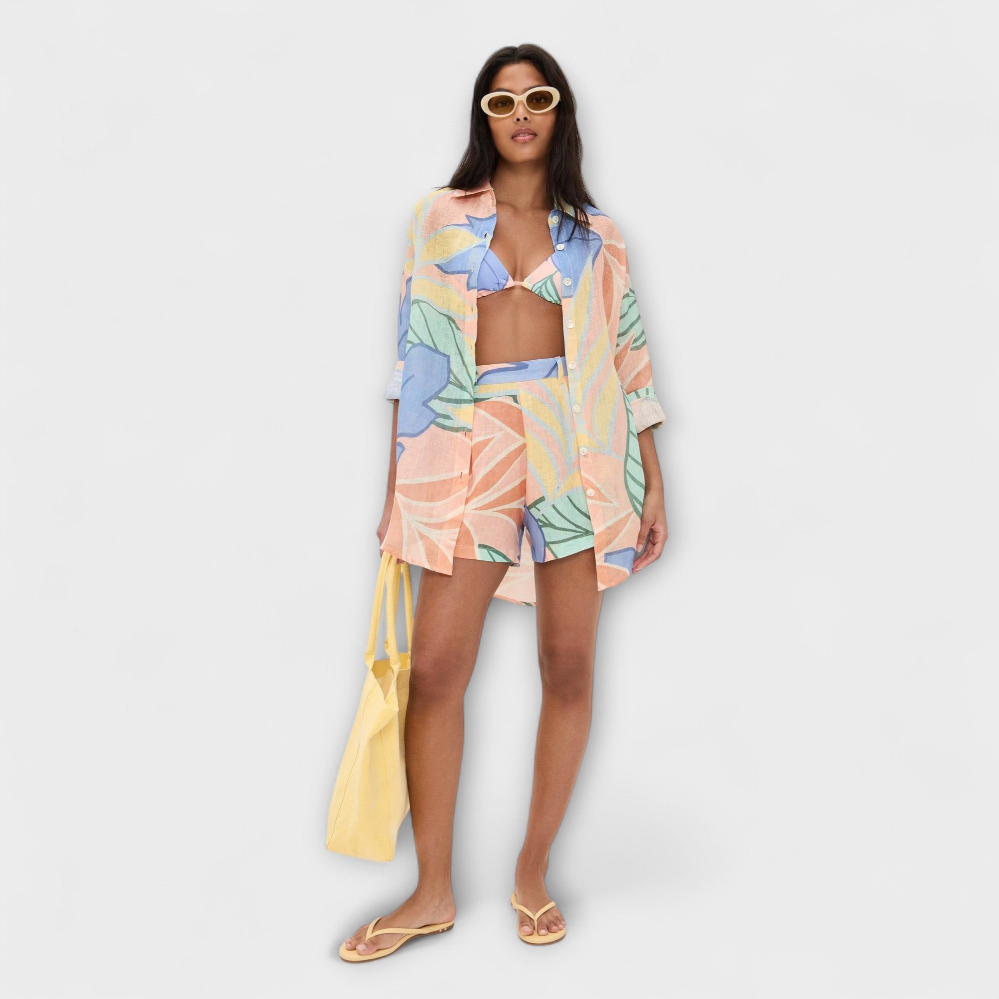 Elfriede | Set corto con stampa di foglie tropicali di Playa Boyfriend — 1