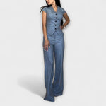 Karin | Elegante set top e pantaloni con scollo a V — 1